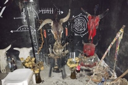 El santuario a la Santa Muerte se encontraba en una de las haciendas aledañas a Winchele.
