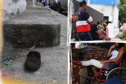 Familiares del adolescente llegaron a la morgue. Estaban desconsolados.  2. El zapato de uno de los chicos quedó en el lugar del atentado.