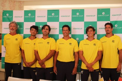 Todo el equipo de Copa Davis de Ecuador que viajará hasta Egipto.