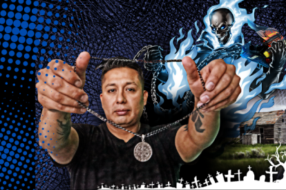 Xander K9 grabó un video y se mira cómo un casco se mueve. Se presume que un ente hizo su presencia.