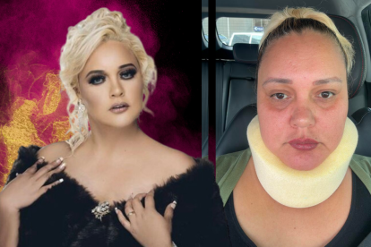 Katty, integrante de la agrupación ‘Las damas de oro’, permanece bajo los cuidados de su esposo.