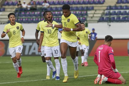 John Mercado es titular en la delantera de la selección de Ecuador sub-23.