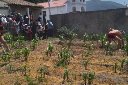 Durante la aplicación de justicia indígena en la plaza central de Santa Marianit