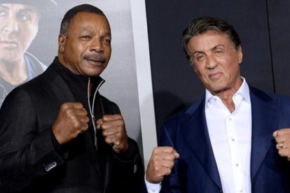 Carl Weathers  y Sylvester Stallone en el estreno de Creed, la leyenda de Rocky, en 2015.