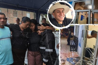 En medio del dolor, familiares de Samuel Peñaherrera (foto círculo) dieron su versión de lo ocurrido en el hospital.