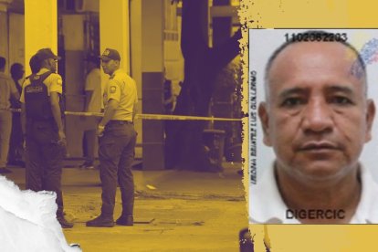 Policías recaban indicios en el lugar donde fue asesinado  Luis Guillermo Medina.