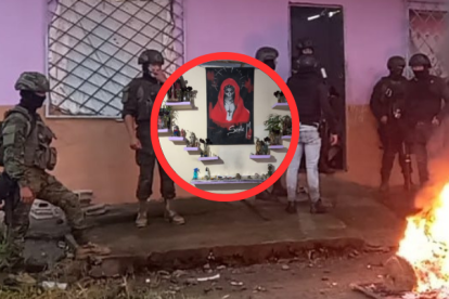 Altar de la Santa Muerte fue incinerado en un operativo.