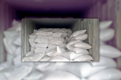 Este es el cargamento encontrado en un puerto de Guayaquil. La cocaína iba a ser enviada a México.