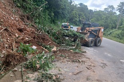 En la vía Cuenca-Girón-Pasaje se realiza limpieza de vegetación, pero la vía se encuentra habilitada.
