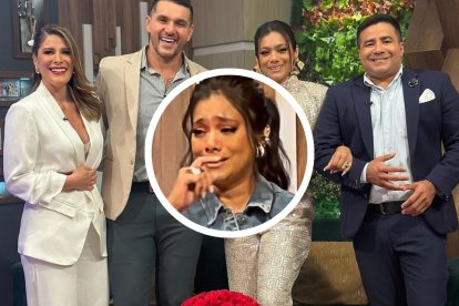 Los presentadores: Gaby Díaz, José Urrutia, Dora West y Henry Bustamante.