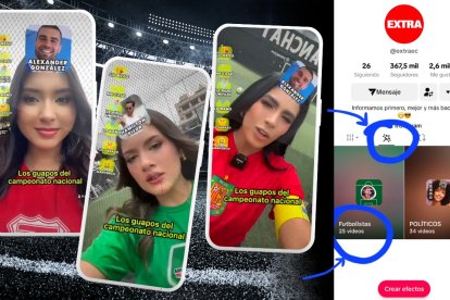 Influencers probando el filtro de EXTRA.