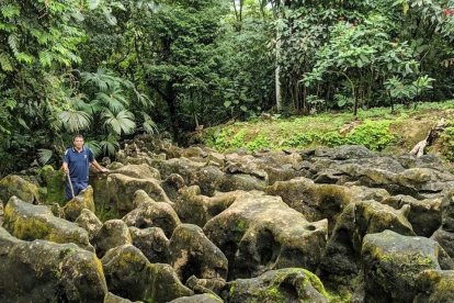 Recorriendo las rutas hacia las cascadas se puede ver restos fósiles de animales.