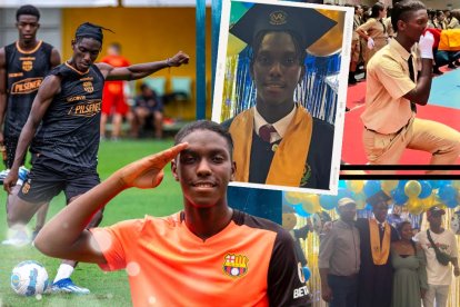 Allen Obando el delantero de Barcelona que pide que hay que estudiar. El se graduo de bachiller del colegio Vicente Rocafuerte.