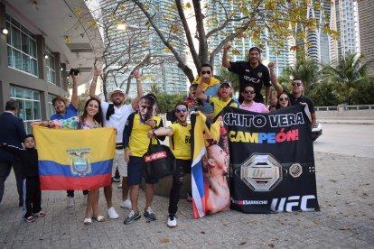 Los ecuatorianos fueron mayoría en los exteriores del Kaseya Center, casa de los Heat de la NBA.
