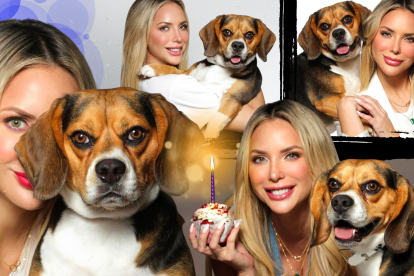 Érika Vélez con su perrito Mateo, que llegó a su vida hace tres años.