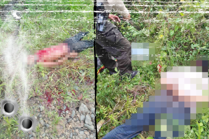 Dos de los cuerpos estaba a 40 metros de distancia del tercero.