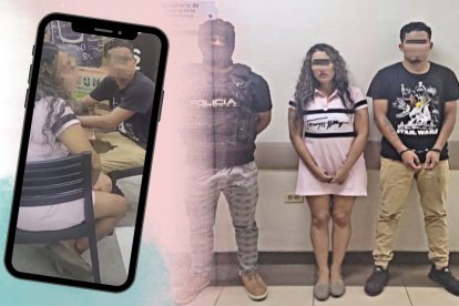 El instante en que policías le  cayeron a la fémina y a su nuevo amor.