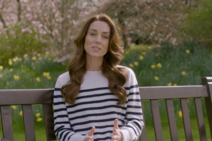 Kate Middleton, al dar el anuncio de que tiene cáncer.