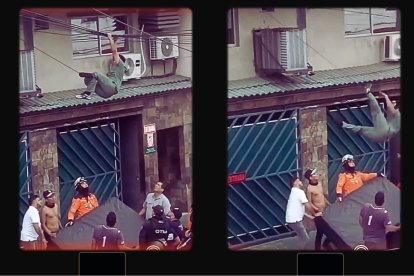 El suceso, registrado en Guayaquil, fue grabado por moradores y se viralizó en redes sociales.