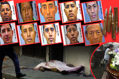 En la escena del crimen, policías recogieron 23 indicios balísticos. Los restos de Luis Yumbulema y de su nieto Édison Carrillo son velados en la sala de su casa.