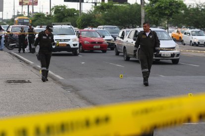 La escena del crimen en el sur de Guayaquil.