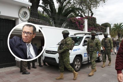 La vigilancia afuera de la Embajada mexicana en Quito aumentó  a raíz del impase diplomático.