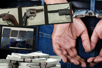 Los sospechosos fueron llevados a audiencia con tres armas de fuego como evidencias.