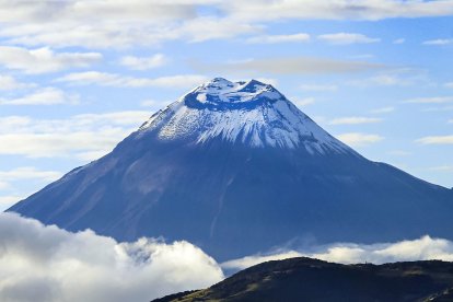 El volcán Tungurahua es uno de los ícono del geoparque.