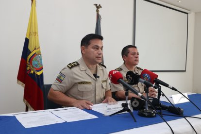 El coronel Galo Erazo, director nacional de Investigación de la Policía Judicial dio detalles de los delitos de extorsión y secuestro.