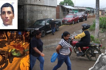 En esta calle de tierra fue asesinado la noche del sábado Stalin Fabián Alcívar Roca, de 35 años.