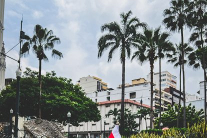 La foto homenaje que hizo Sao Paolo a su llegada a Guayaquil en el parque de Las Iguanas.
