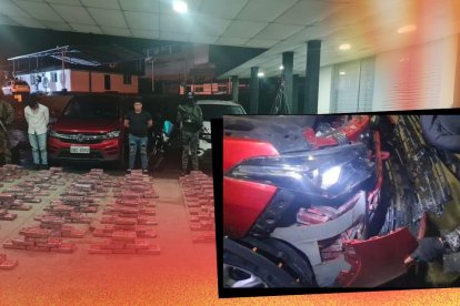 Los bloques de cocaína estaban ocultos en los chasis de los automotores.