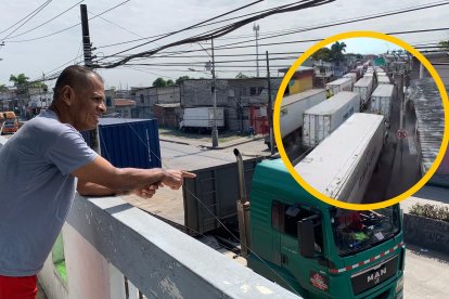 Jeferson Pacho señala que esta filota de tráileres es de lunes a viernes.