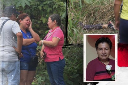 El cuerpo del taxista estaba sobre la maleza a un costado de la vía.