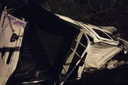 Así quedó la camioneta accidentada.