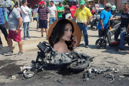 La motocicleta se incendió debido al fuerte impacto.