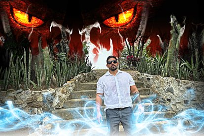 Ilustración de Baly en el parque donde asegura que ocurrían sucesos extraños.