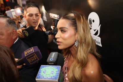 Andreína Bravo tuvo problemas para ingresar a la gala de los Premios Disco Rojo.