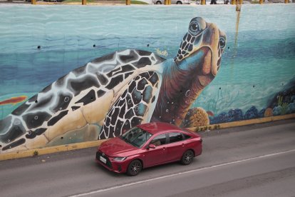 Los artistas trabajan con pinturas donadas, antes de que estas caduquen.