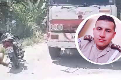 El uniformado que fue víctima de la delincuencia.