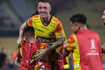 Damián Díaz convirtió uno de los goles de la victoria.