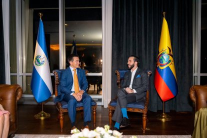Daniel Noboa y Nayib Bukele reunidos.