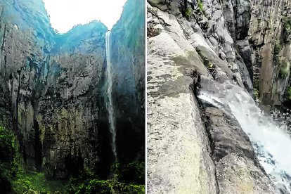 El agua provenía de una tubería que se encontraba oculta entre las rocas