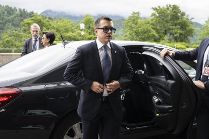 El presidente de Ecuador, Daniel Noboa, durante su llegada para asistir a la Cumbre sobre la Paz en Ucrania, en Stansstad, cerca de Lucerna, Suiza.