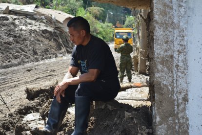 Luis Chango perdió a toda su familia el domingo 16 de junio, en Quilloturo.
