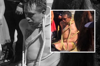 El sujeto fue amarrado a un poste y le cayeron a golpes. Los moradores están cansados de los delitos.