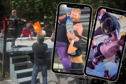 Captura de pantalla de las grotescas escenas de 'Pelea a muerte'.