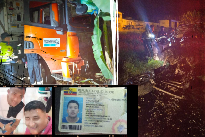 El choque se produjo entre un camión y una camioneta que quedó destruida.