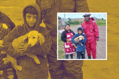 Un niño, dueño del perrito, quedó contento por el rescate.