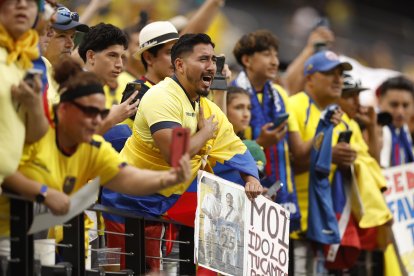 Los hinchas ecuatorianos celebraron el triunfo ante Jamaica.